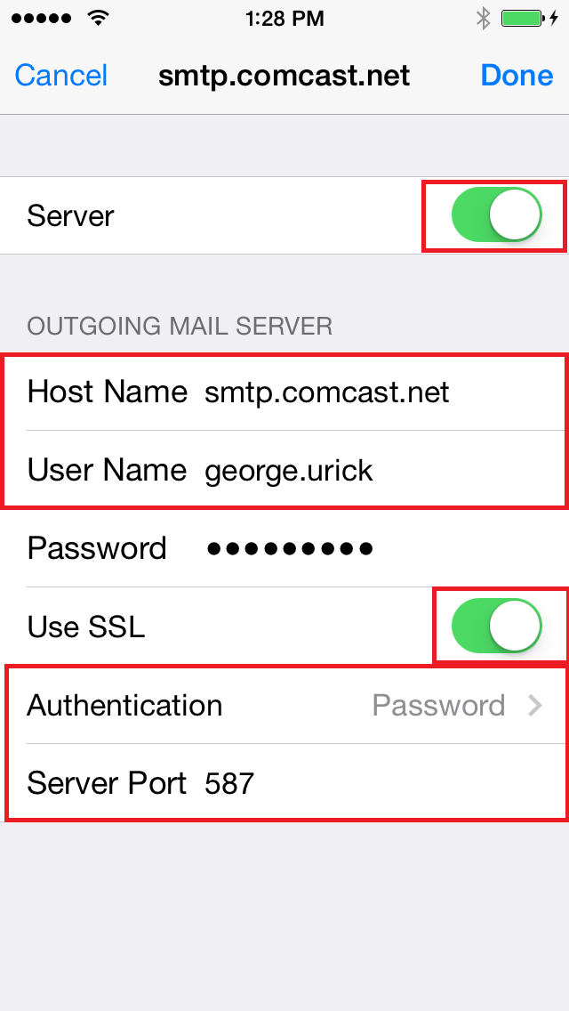 comcast email settings outlook for mac 16.4.1